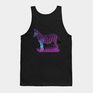 Purple Galaxy Zebra Tank Top